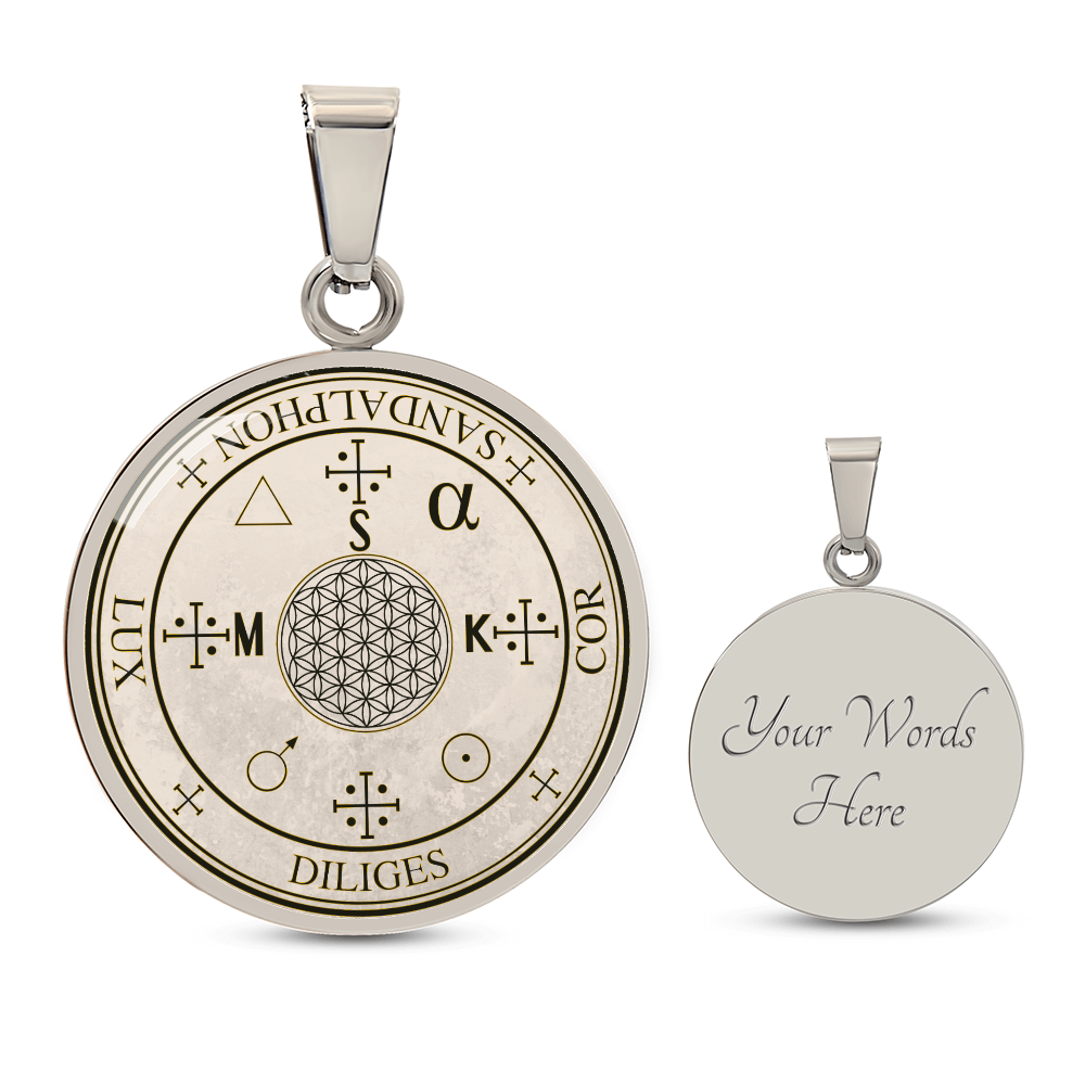 Archangel Sandalphon Sigil Necklace - Old Manuscript