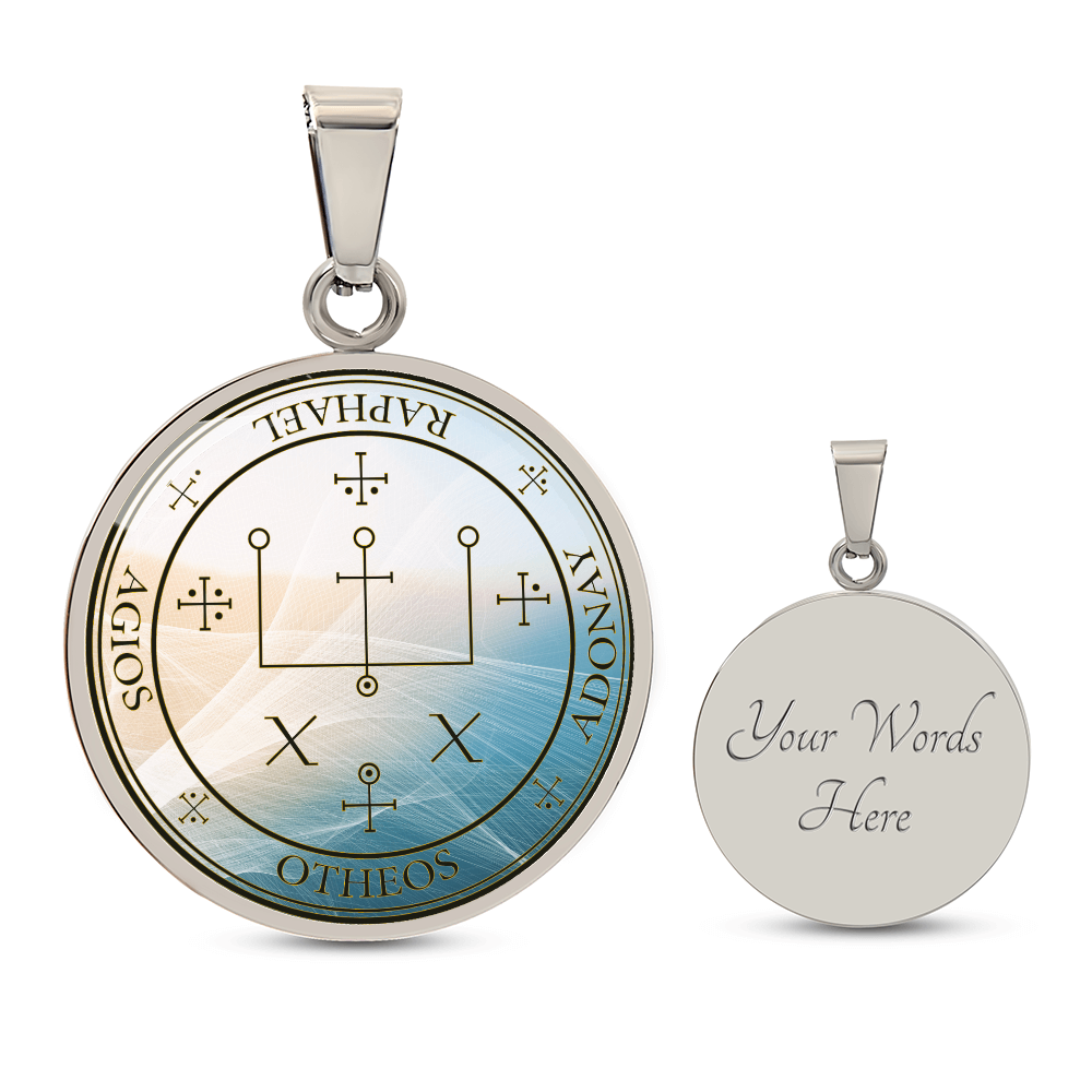 Archangel Raphael Sigil Wave Necklace