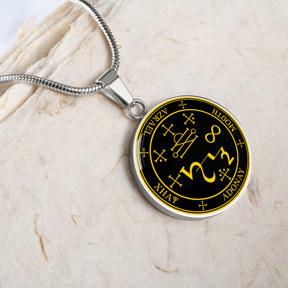Archangel Azrael Sigil Necklace - Black