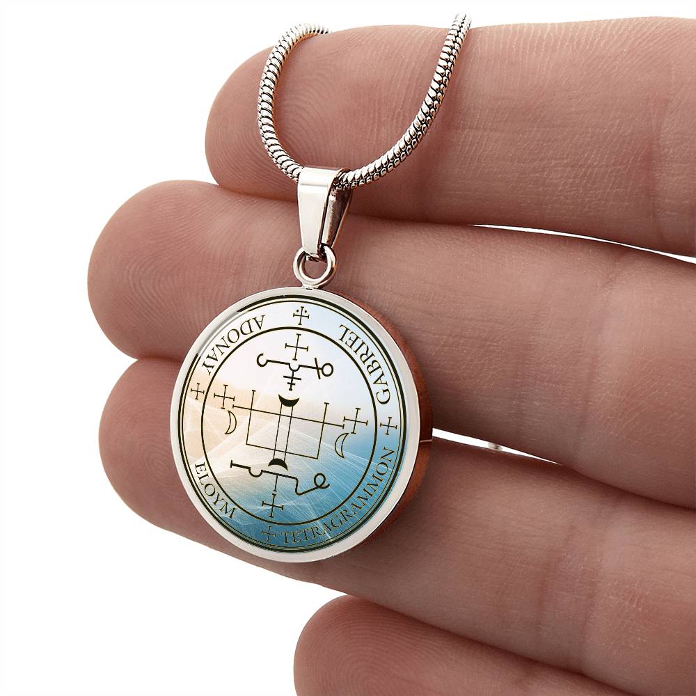 Archangel Gabriel Sigil Wave Necklace