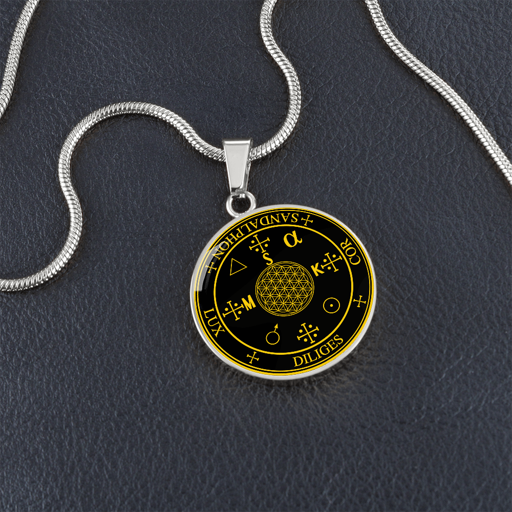 Archangel Sandalphon Sigil Necklace - Black