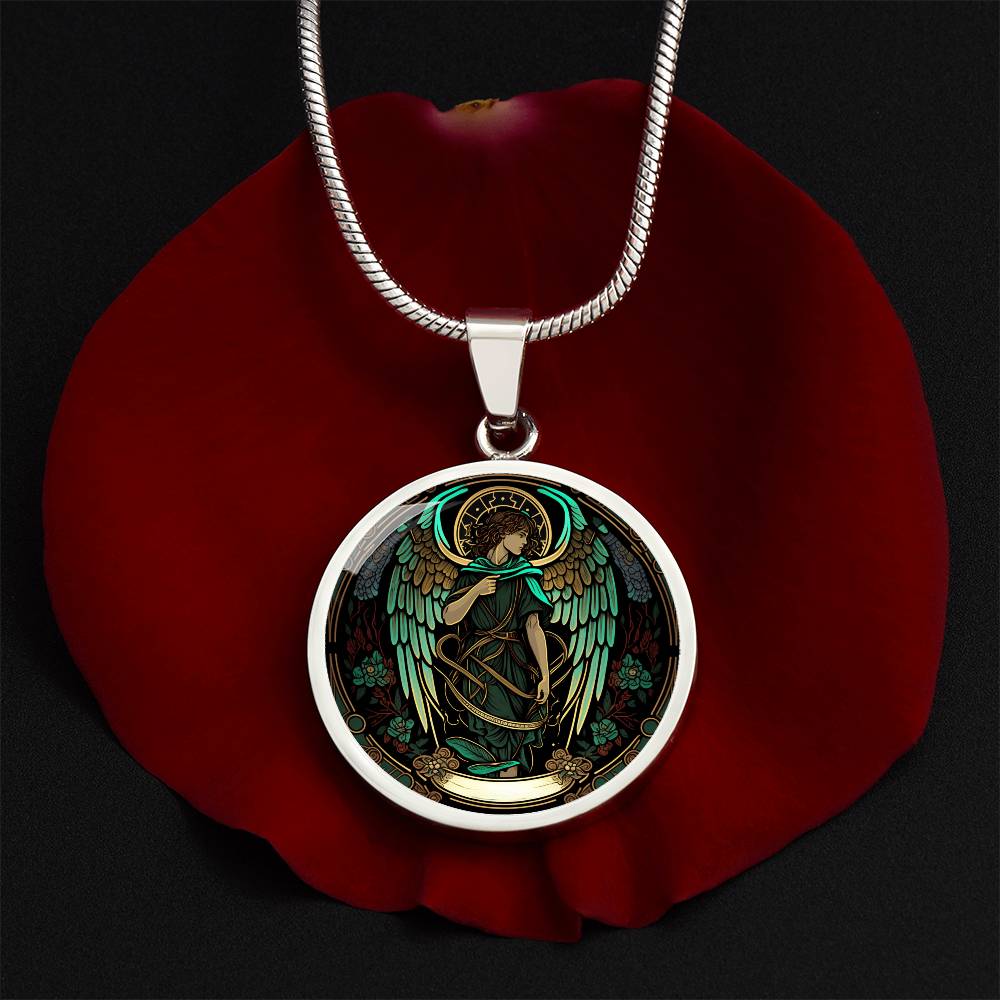 Archangel Raphael Graphic Art Necklace
