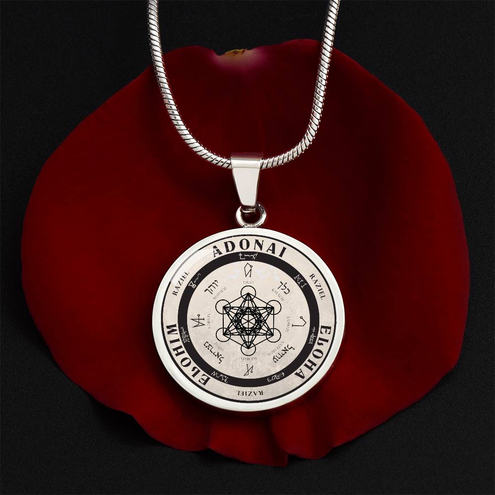 Archangel Raziel Sigil Necklace - Old Manuscript