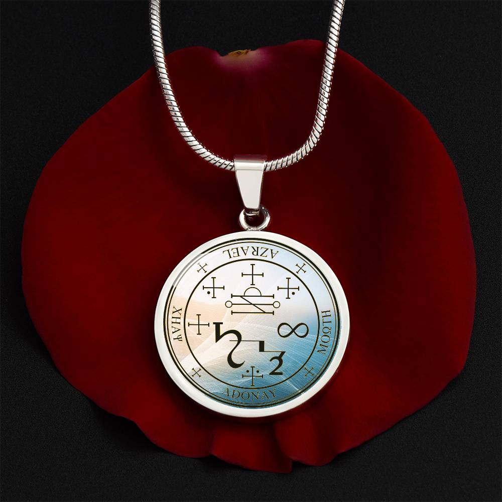 Archangel Azrael Sigil Wave Necklace