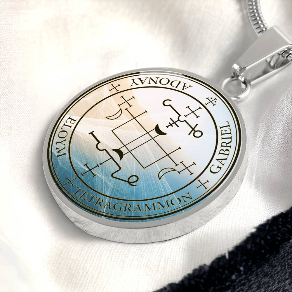 Archangel Gabriel Sigil Wave Necklace