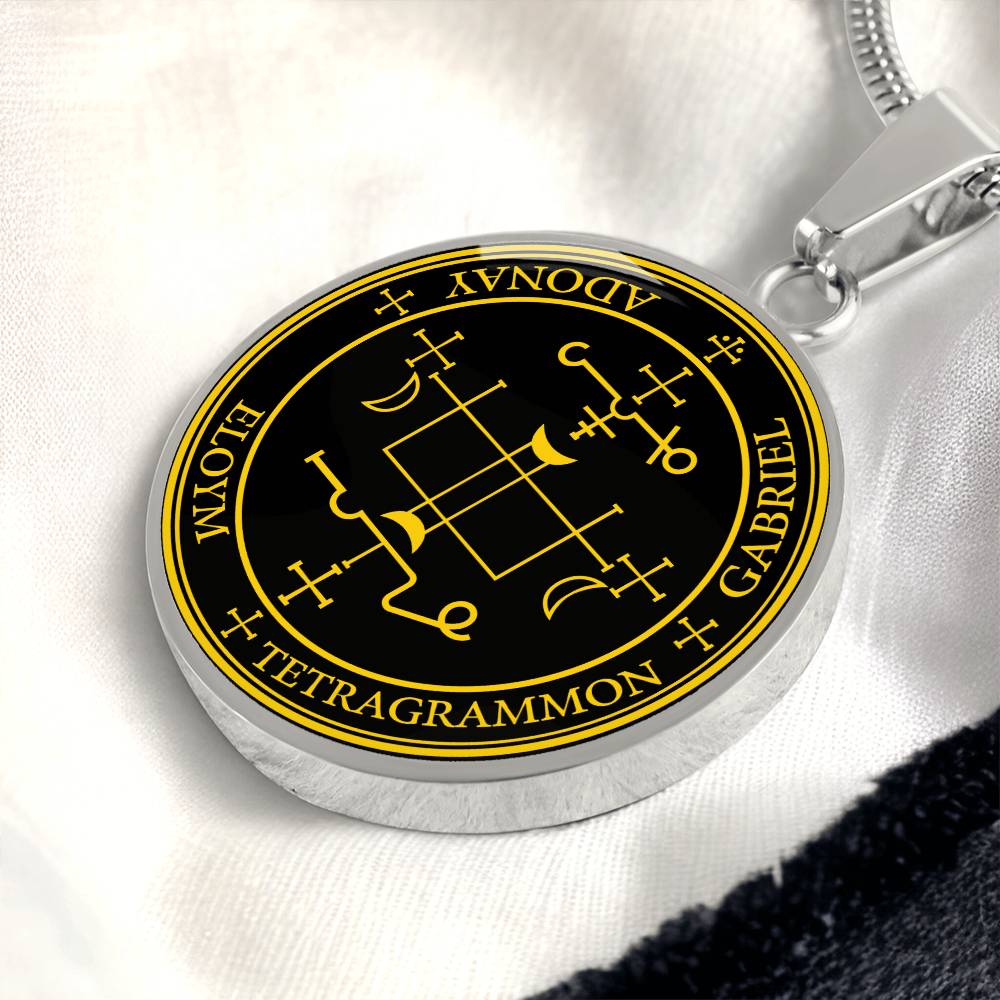 Archangel Gabriel Sigil Necklace - Black