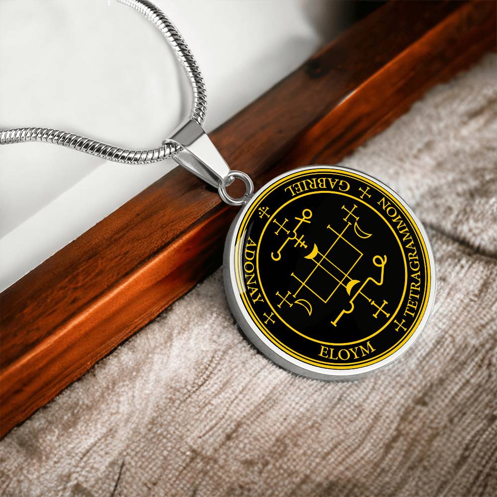 Archangel Gabriel Sigil Necklace - Black