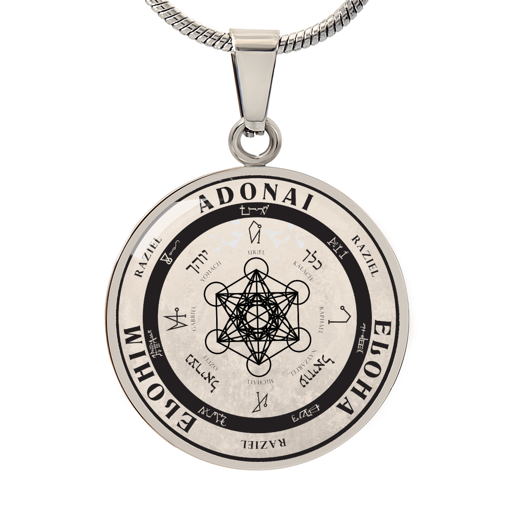 Archangel Raziel Sigil Necklace - Old Manuscript