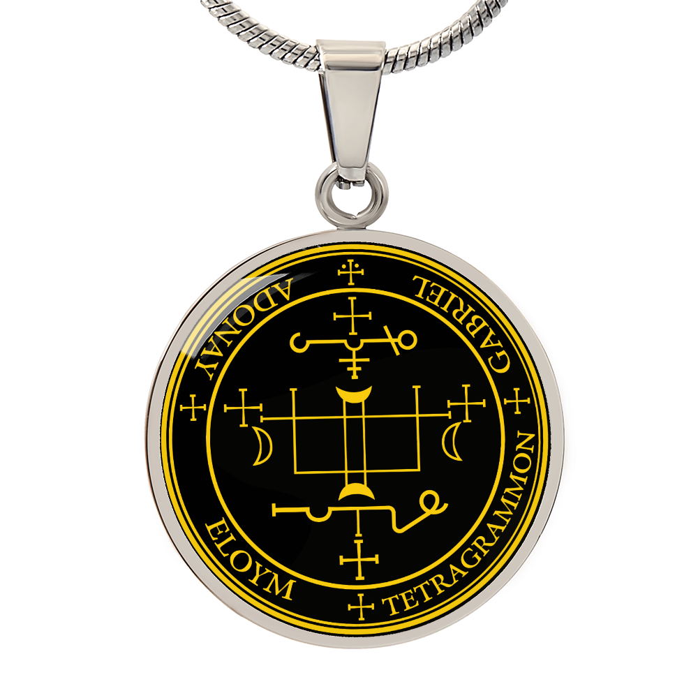 Archangel Gabriel Sigil Necklace - Black