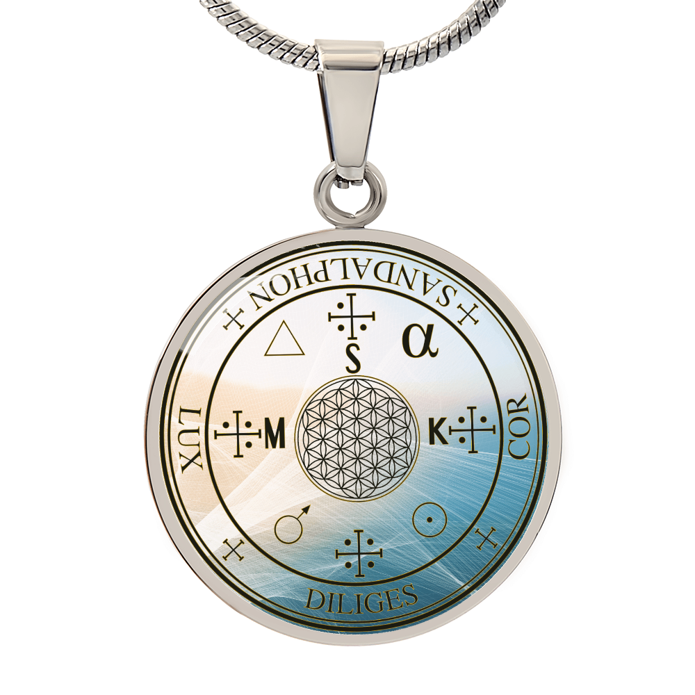 Archangel Sandalphon Sigil Wave Necklace