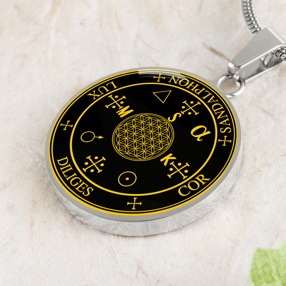 Archangel Sandalphon Sigil Necklace - Black