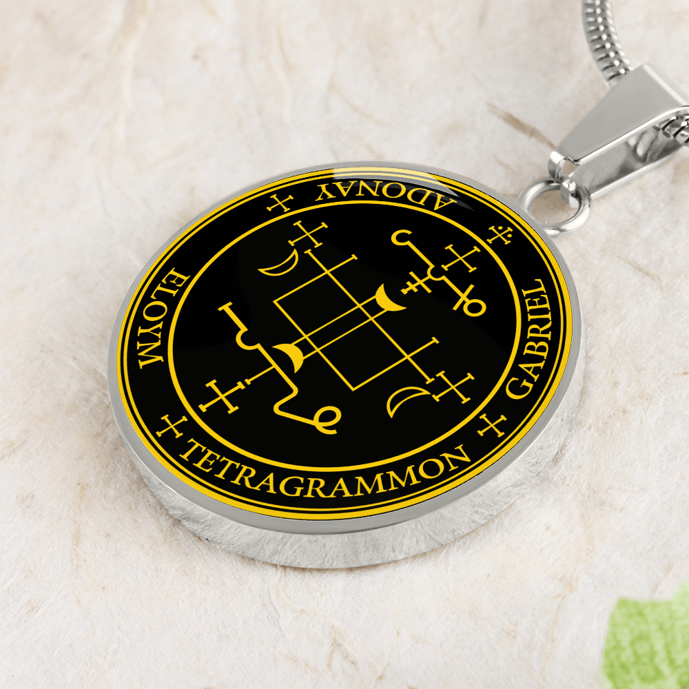Archangel Gabriel Sigil Necklace - Black