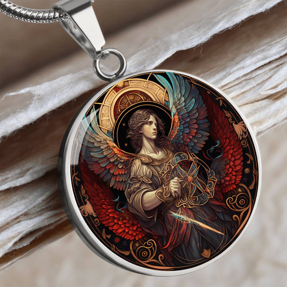 Archangel Sandalphon Graphic Art Necklace
