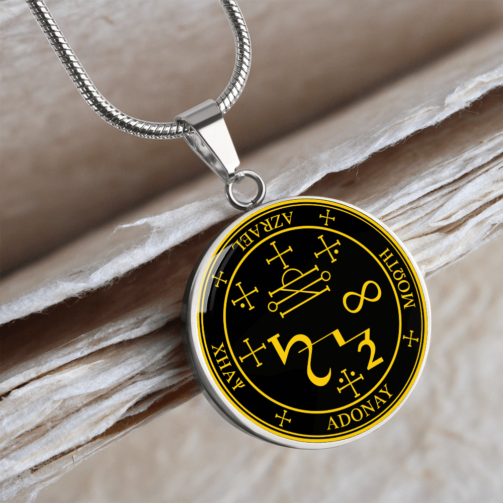 Archangel Azrael Sigil Necklace - Black