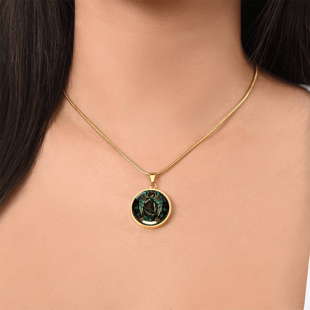 Archangel Raphael Graphic Art Necklace