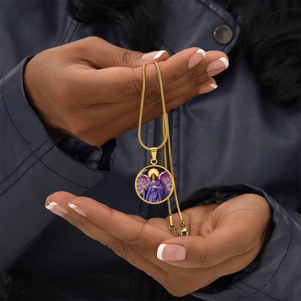 Archangel Zadkiel Graphic Art Necklace