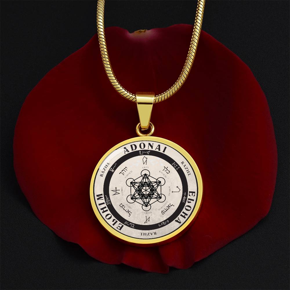 Archangel Raziel Sigil Necklace - Old Manuscript