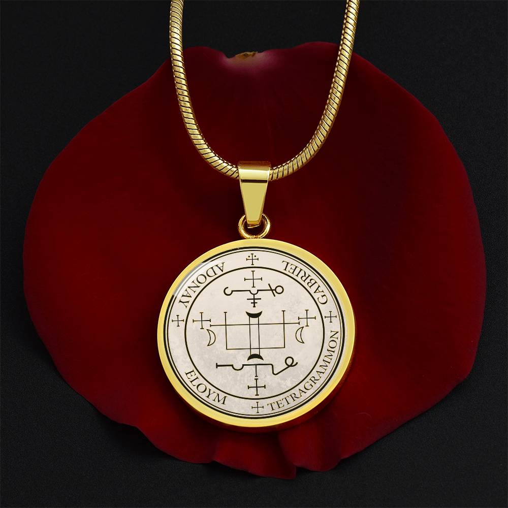 Archangel Gabriel Sigil Necklace - Old Manuscript