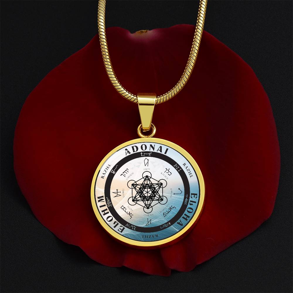 Archangel Raziel Sigil Wave Necklace