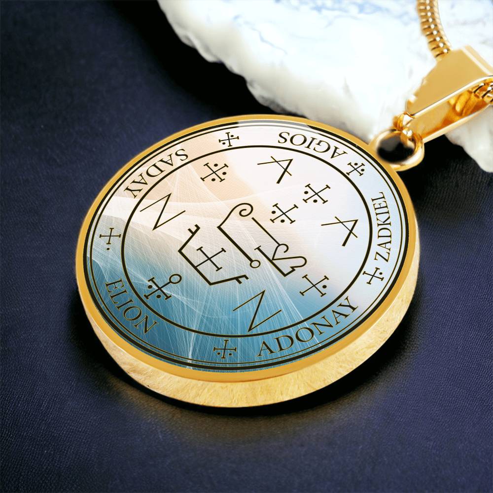 Archangel Zadkiel Sigil Wave Necklace