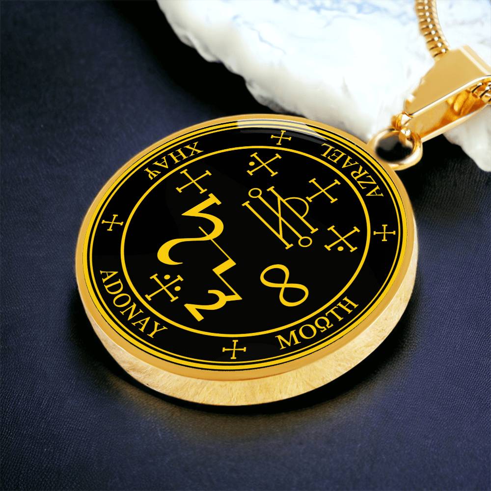 Archangel Azrael Sigil Necklace - Black