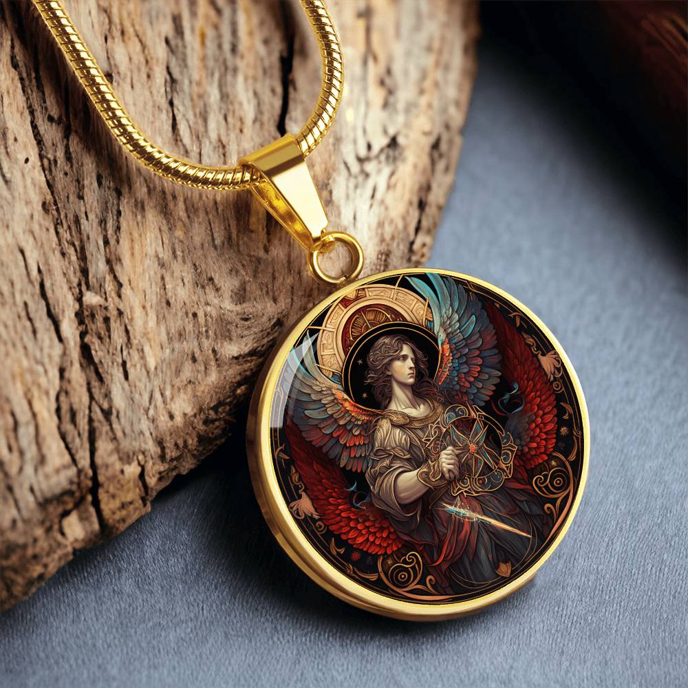 archangel sandalphon necklace 18k gold finish
