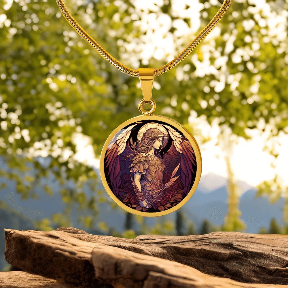 Archangel Jeremiel Graphic Art Necklace