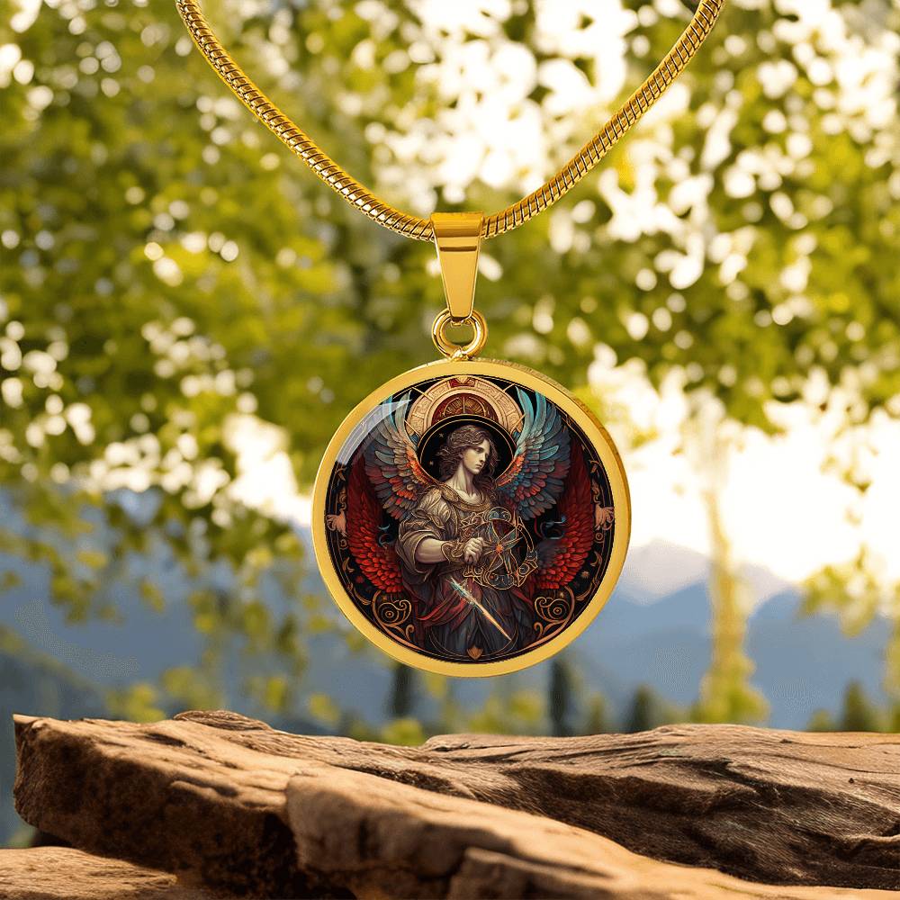Archangel Sandalphon Graphic Art Necklace
