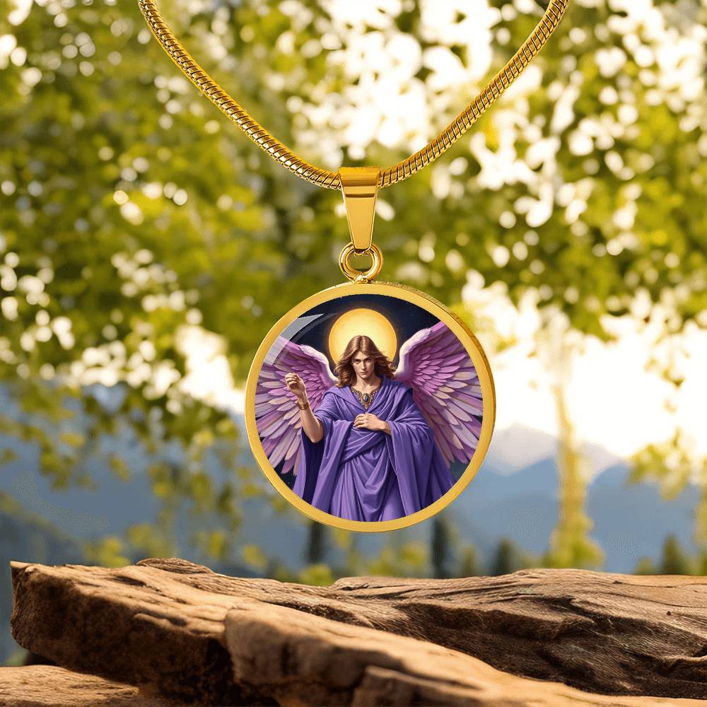 Archangel Zadkiel Graphic Art Necklace