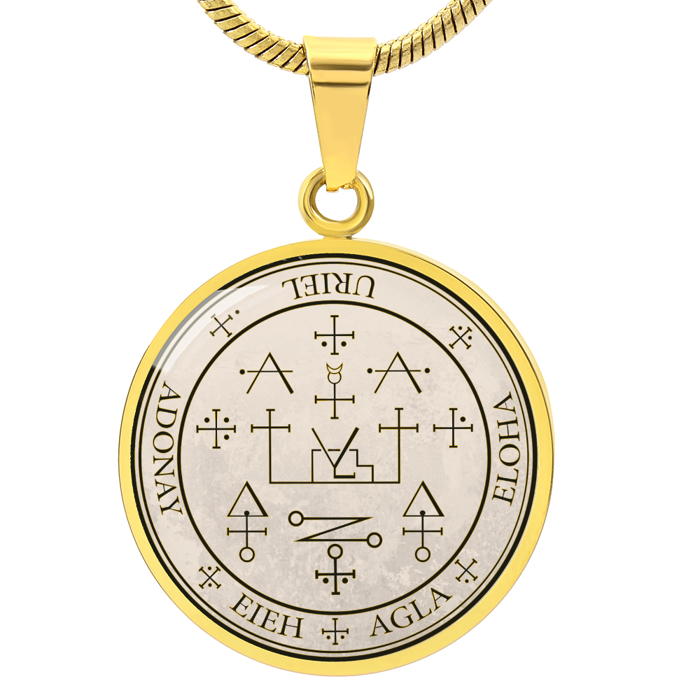 Archangel Uriel Sigil Necklace - Old Manuscript