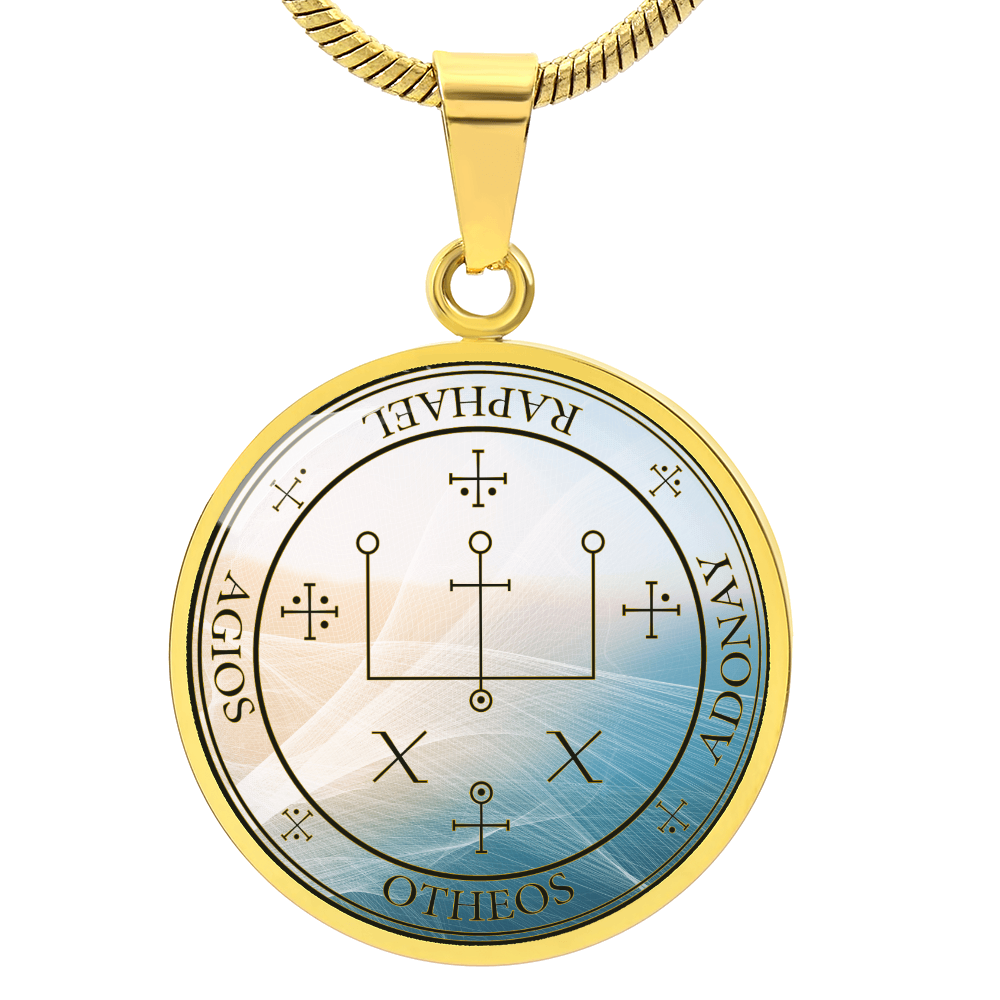 Archangel Raphael Sigil Wave Necklace
