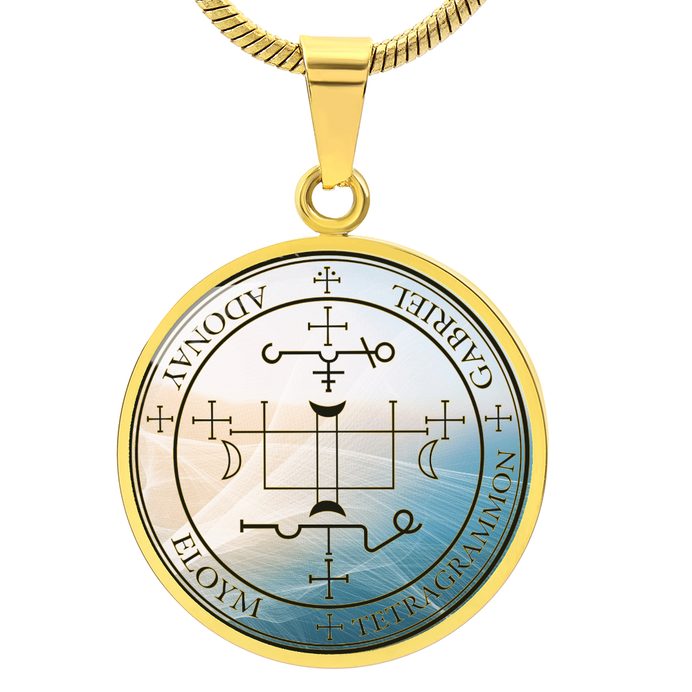 Archangel Gabriel Sigil Wave Necklace