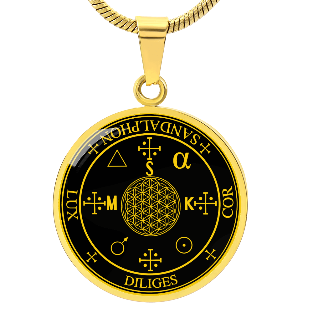 Archangel Sandalphon Sigil Necklace - Black
