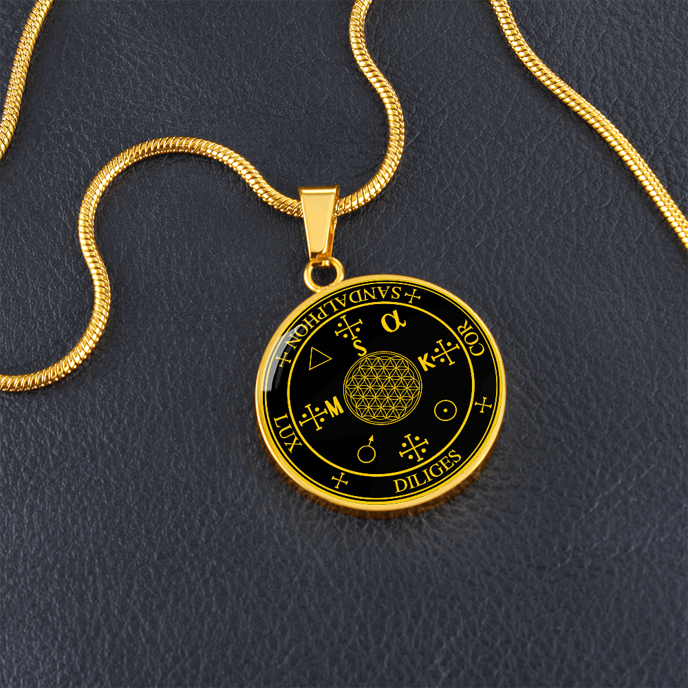 Archangel Sandalphon Sigil Necklace - Black