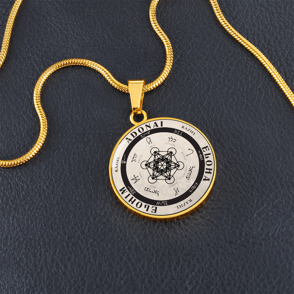 Archangel Raziel Sigil Necklace - Old Manuscript