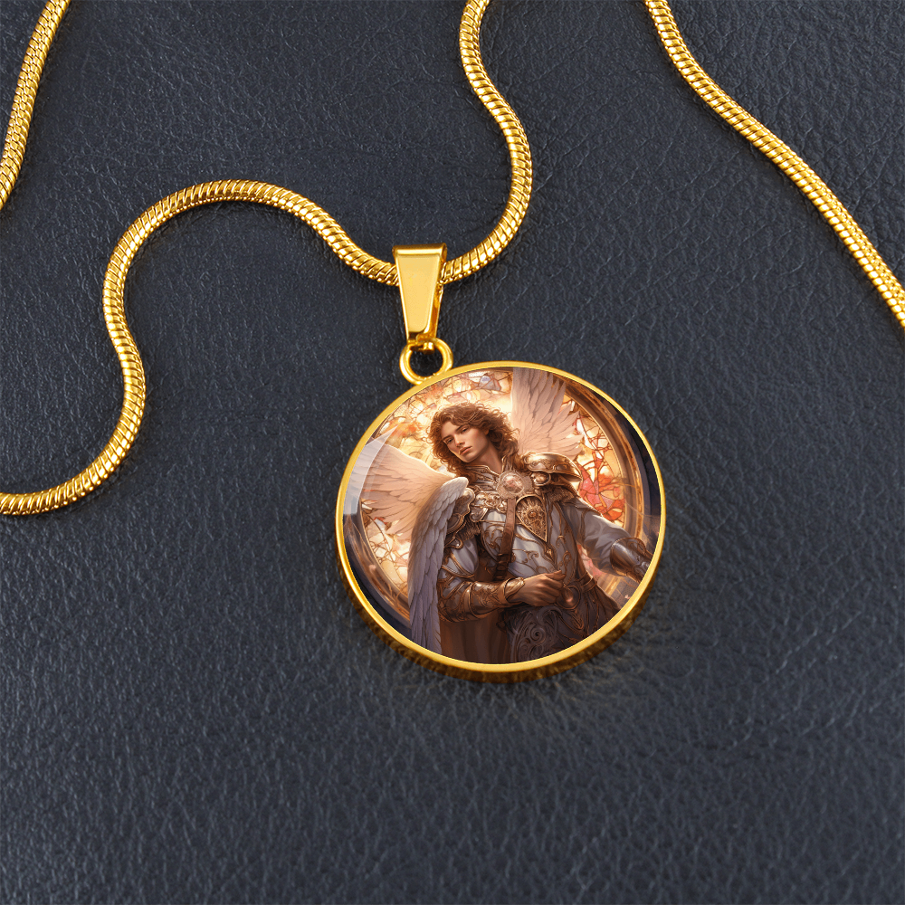 Archangel Chamuel Graphic Art Necklace
