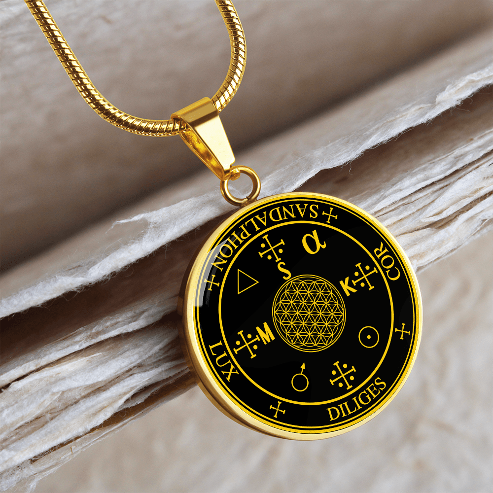 Archangel Sandalphon Sigil Necklace - Black