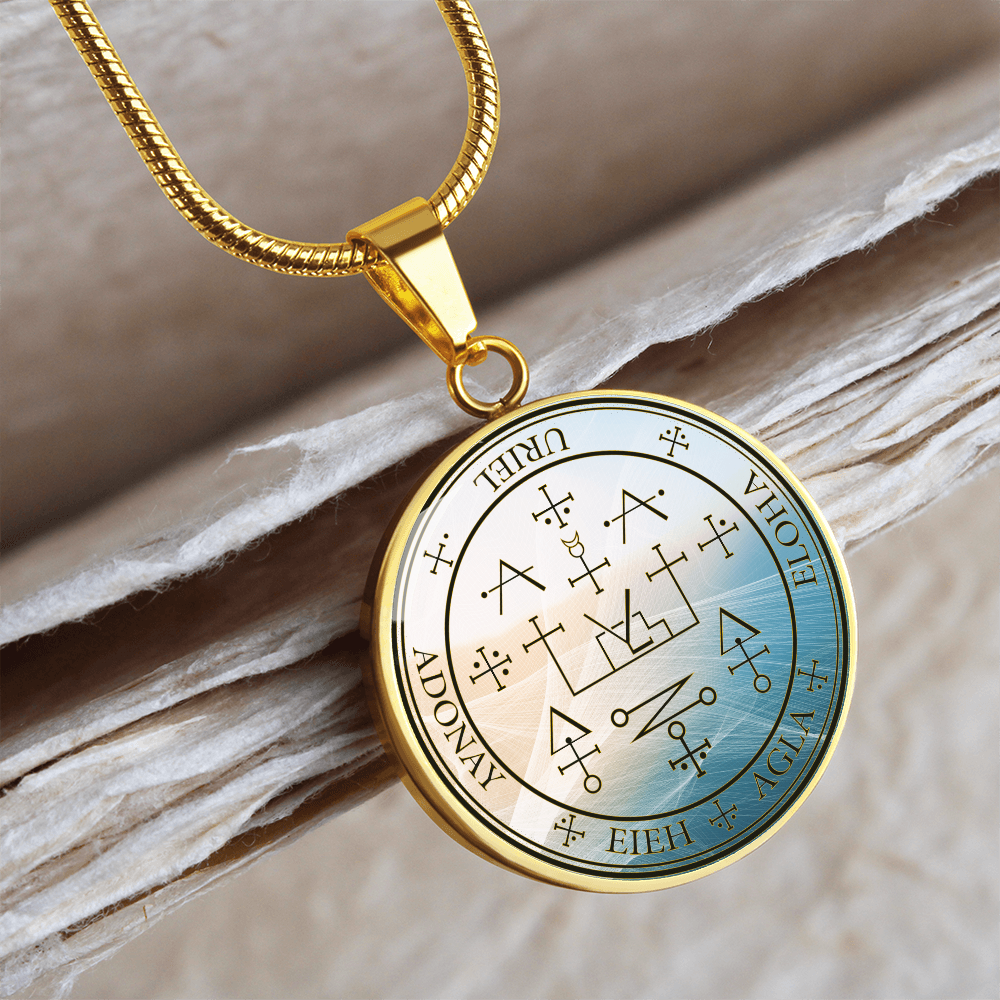 Archangel Uriel Sigil Wave Necklace