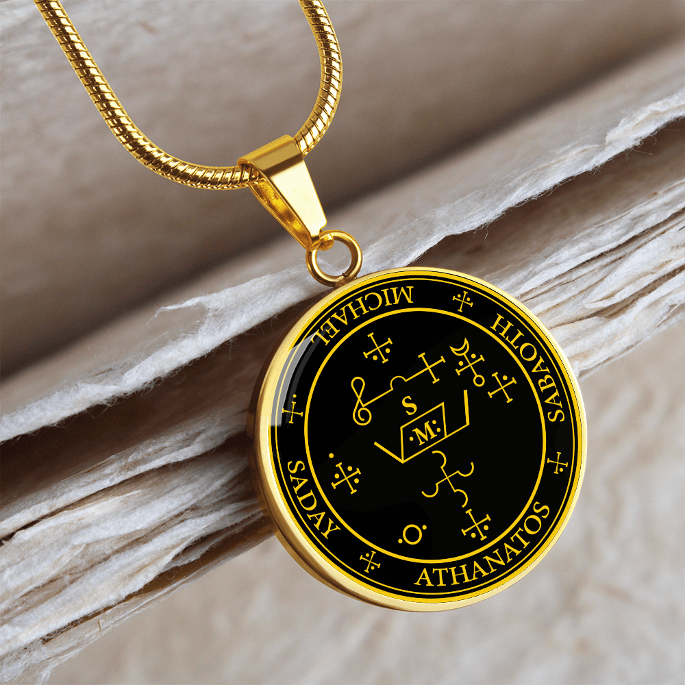 Archangel Michael Sigil Necklace - Black