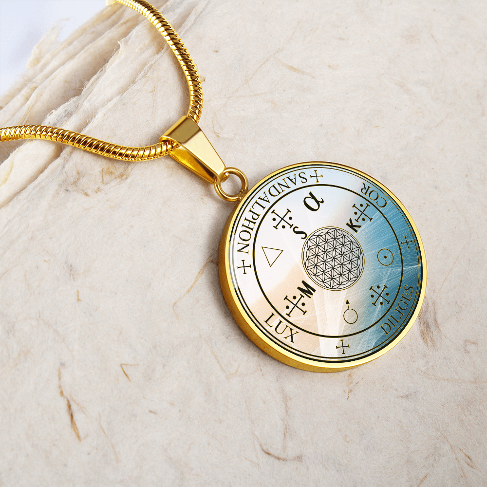 Archangel Sandalphon Sigil Wave Necklace