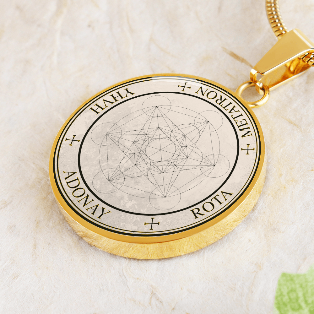 Archangel Metatron Sigil Necklace - Old Manuscript