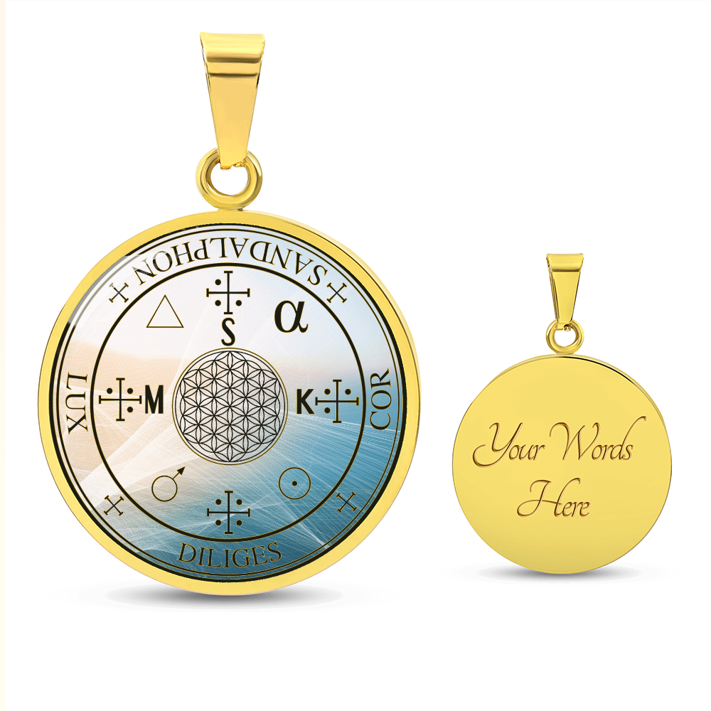 Archangel Sandalphon Sigil Wave Necklace