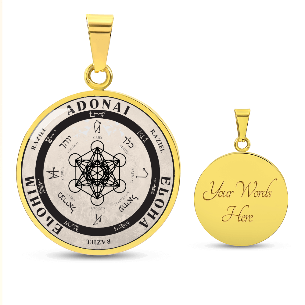 Archangel Raziel Sigil Necklace - Old Manuscript