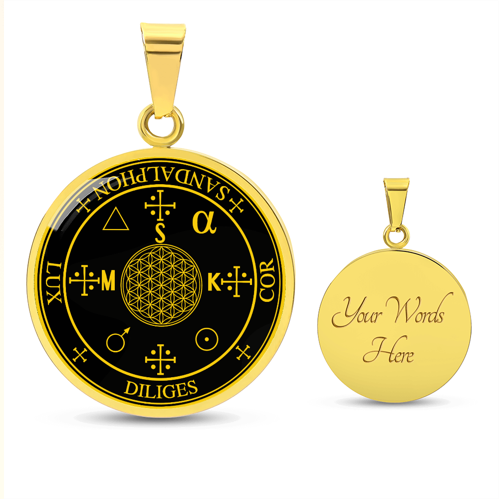 Archangel Sandalphon Sigil Necklace - Black