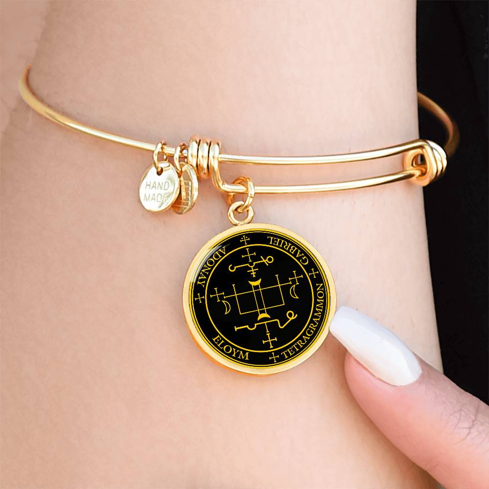 Archangel Gabriel Sigil Necklace - Black