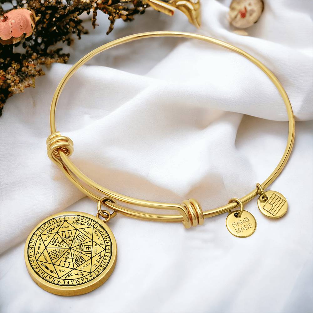 18k gold 7 archangels sigil bracelet protection sigil manifestation sigil spiritual jewelry