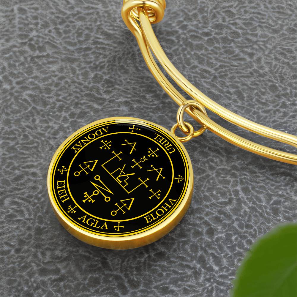 Archangel Uriel Sigil Bracelet.- Black