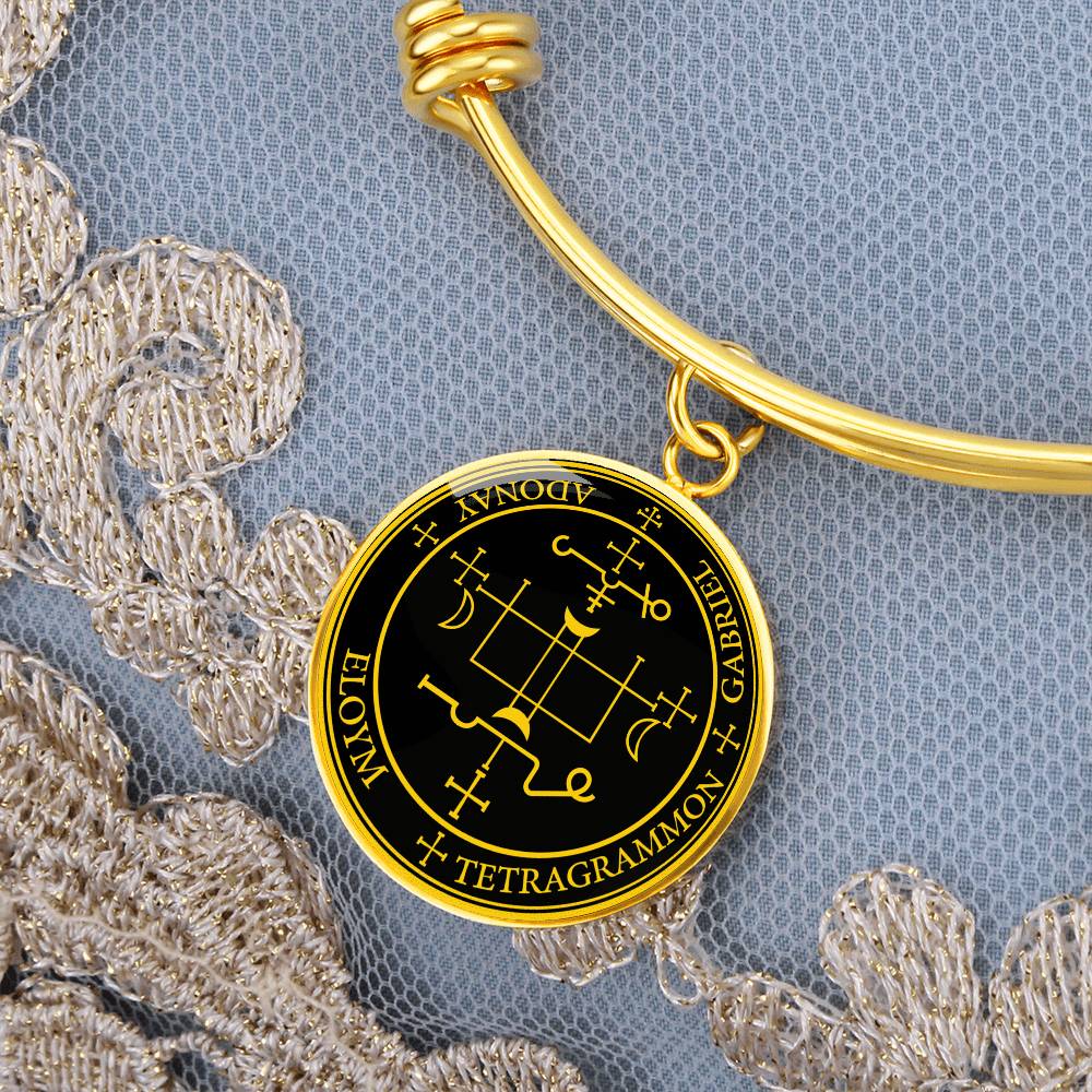 Archangel Gabriel Sigil Necklace - Black