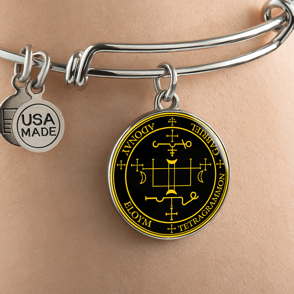 Archangel Gabriel Sigil Necklace - Black
