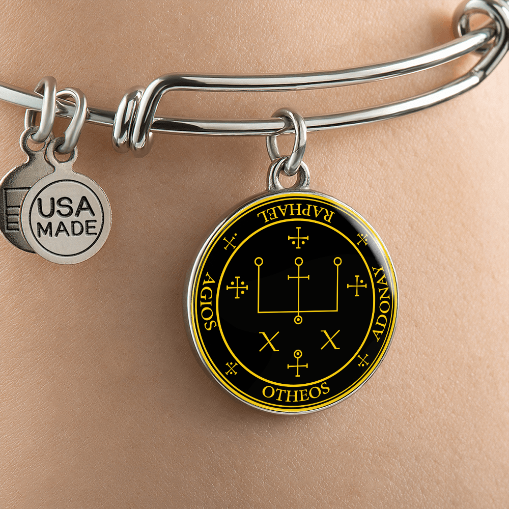 Archangel Raphael Sigil Bracelet - Black